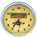 Chevrolet Time Neon Dealership Clock For Ludwick's Garage.