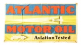 Lot Of Three: Atlantic Motor Oils Cloth Service Station Banners.