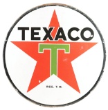 Texaco Gasoline Porcelain Service Station Sign.