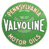 Valvoline Pennsylvania Motor Oils Porcelain Curb Sign.