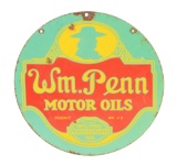 William Penn Motor Oils Porcelain Curb Sign.