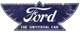 Ford The Universal Car Die Cut Porcelain Sign.