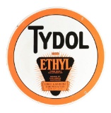 Tydol Gasoline Porcelain Curb Sign W/ Ethyl Burst Graphic.