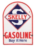 Skelly Gasoline & Tagoline Motor Oil Porcelain Tombstone Sign.