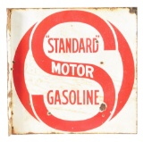 Standard Motor Gasoline Porcelain Flange Sign.