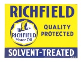 Richfield Solvent Treated Motor Oil Tin Sign.