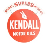 Kendall Motor Oils Two Piece Tin Service Station Sign.