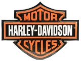 Harley Davidson Motorcycles Embossed Plastic Light Up Sign On Metal Can.