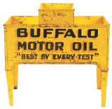 Extremely Rare Buffalo Motor Oil Tin Service Station Bottle Rack.