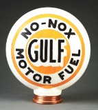 Gulf No Nox Motor Fuel One Piece Cast Globe W/ Screw Base.