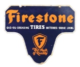 Firestone Tires Die Cut Porcelain Service Station Sign.