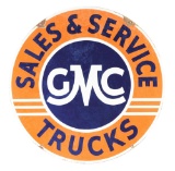 GMC Trucks Sales & Service Porcelain Sign.