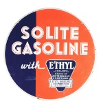 Solite Gasoline Porcelain Curb Sign W/ Ethyl Graphic.