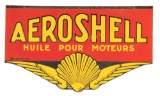 Shell Aeroshell Motor Oil Porcelain Sign W/ Wing Graphic.