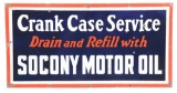 Socony Motor Oil Crank Case Service Porcelain Sign.