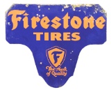 Firestone Tires Die Cut Porcelain Curb Sign.