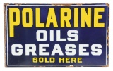 Polarine Oils & Greases Sold Here Porcelain Flange Sign.