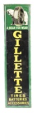 Gillette Tires Batteries & Accessories Embossed Tin Sign W/ Bear Graphic.