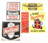 Lot Of Five: Tin Automotive Signs.