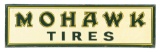 Mohawk Tires Embossed Tin Sign W/ Self Framed Edge.