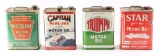 Lot of Four: Two Gallon Motor Oil Cans.