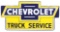 Rare Chevrolet Truck Service Die Cut Porcelain Sign.