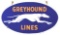 Greyhound Lines Porcelain Sign W/ Dog Graphic.
