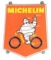 Michelin Tires Porcelain Sign W/ Motorcycle Graphic.