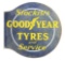 Rare Goodyear Tyres & Service Porcelain Flange Sign.