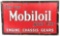 Mobiloil Motor Oil Porcelain Service Station Sign W/ Self Framed Edge.