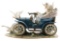 Lladro Figurine of Automobile with Two Figures and Geese.