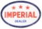 Imperial Gasoline Porcelain Dealer Sign W/ Original Metal Hanging Ring.