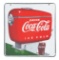 Outstanding Drink Coca Cola Porcelain Sign W/ Dispenser Graphics.
