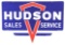 Hudson Motor Cars Sales & Service Die Cut Porcelain Sign.