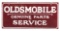 Oldsmobile Genuine Parts & Service Porcelain Sign.
