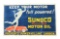 Outstanding Sunoco Mercury Made Motor Oil Cloth Banner W/ Car Graphic.