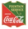 Coca Cola Fountain Service Die Cut Porcelain Sign.