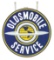 Oldsmobile Motor Cars Service Porcelain Sign W/ Globe Graphic & Original Metal Ring.
