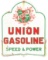 Rare Union Gasoline & Aristo Motor Oil Die Cut Porcelain Curb Sign.