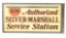 Authorized Silver Marshall Service Station Tin Flange Sign.