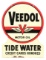 Rare Veedol Motor Oils Tidewater Credit Cards Honored Die Cut Tin Sign.