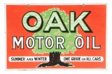 Oak Motor Oil Porcelain Curb Sign.