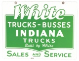 Outstanding White Trucks & Buses Sale & Service Porcelain Sign.
