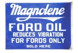 Magnolene Motor Oil Sold Here Porcelain Flange Sign.