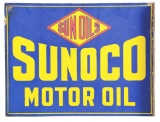 Sunoco Sun Oils Motor Oil Porcelain Flange Sign.