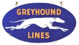 Greyhound Lines Porcelain Sign W/ Dog Graphic.