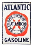 Atlantic Gasoline Porcelain Sign W/ Crossed Arrow Graphic.