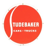 Studebaker Cars & Trucks Porcelain Sign.