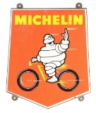 Michelin Tires Porcelain Sign W/ Motorcycle Graphic.