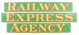 Railway Express Agency Three Piece Porcelain Strip Sign.